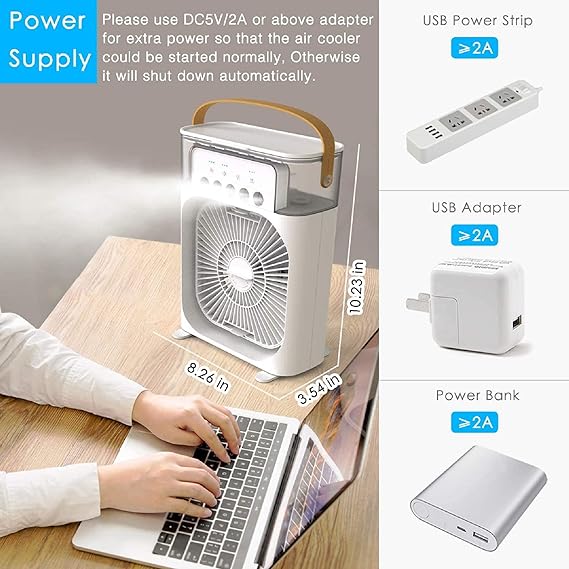 MINI AIR COOLING FAN MULTIFUNCTION USB NEW HOUSEHOLD PORTABLE AIR CONDITIONER HUMIDIFIER STRONG WIND